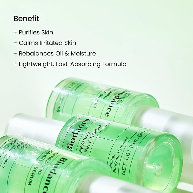 BIODANCE Refreshing Sea Kelp Serum, Oil & Sebum Control, Calming Serum for Oily & Combination Skin, Korean Skincare | 1.01 fl.oz x 1 ea