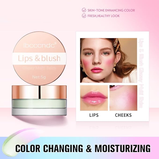Color Change Blush Clear Liquid Blush Cream Moisturizing Blusher Halo dyeing naturally Blush Rouge Multi-use Makeup Cream For Cheeks Face Lips Waterproof Blush Gel Lip Oil (#4)