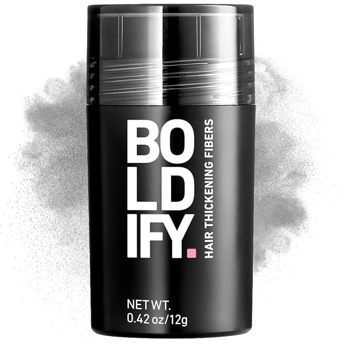 BOLDIFY Hair Fibers (12g) - Fill In Thinning and Fine Hair for an Instantly Fuller, Thicker Look - 14 Shades for Women & Men - Gray