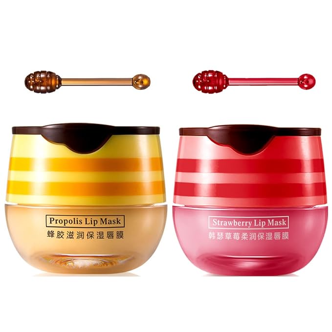 2 Pcs Lip Balm Honey Pot,Honey Wrinkle