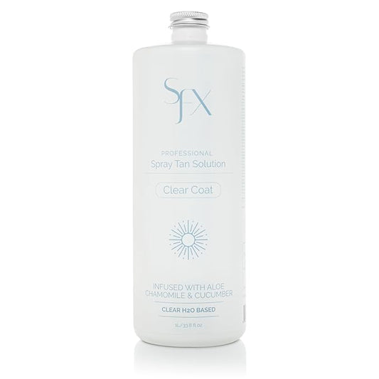 SunFX CLEARCOAT All Natural Spray Tanning Solution | No Bronzers | Infused with botanicals 4 Fl Oz DARK SUMMER