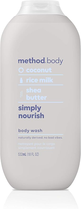Method Body Wash, Simply Nourish, Paraben and Phthalate Free, 18 oz (Pack of 6)