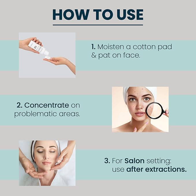 Skin Care Acne Treatment Toner - 10% Azelaic Acid, 2% Salicylic Acid, Tea Tree Oil Clean and Clear Acne Serum, Rosacea Treatment for Face, Reduces Blackhead | 4oz