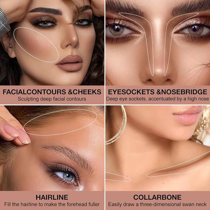 Natural Matte Light Brown Cream Contour Palette – Lightweight, Blendable Monochrome Powder, Base for All Skin Tones, Face Makeup for Women & Men, Vegan & Cruelty-Free, Paleta de Contorno en Crema Mate