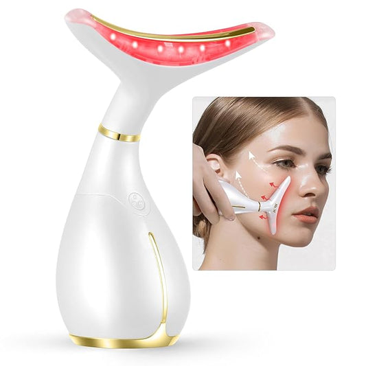 Ms.W Red Light Facial Massager, Face Massager Tool for Skin Care with LED, Thermal, and Vibration,Tightenings and Rejuvenation for Face and Neck