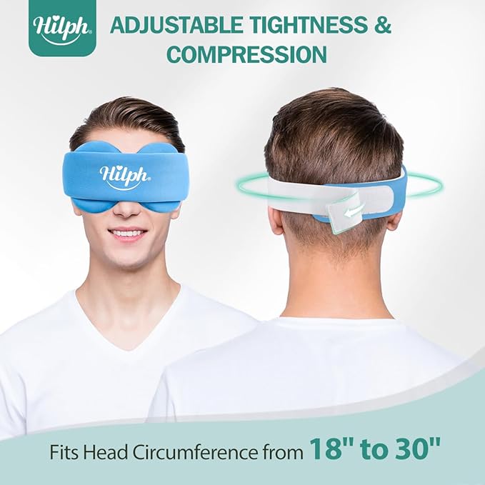 Hilph Microwavable Eye Mask For Dry Eyes & Stye, Adjustable Moist Eye Compress Heat Microwave Heated Eye Mask for Single or Double Eyes for Blepharitis, Mgd, Itchy, Eye Fatigue (Blue)