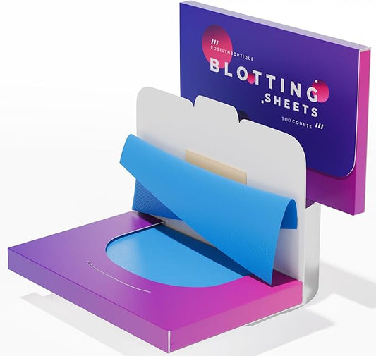 ROSELYNBOUTIQUE Oil Blotting Sheets for Face - 100 Organic Premium Flexible Silky Blotting Sheets Instant Oil-Absorbing Remove Excess Oil & Shine Oil Control Films