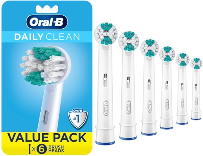 Oral-B Daily Clean Replacement Brush Heads for an Oral-B Electric Toothbrush, Pack of 6