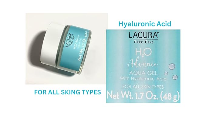 Lacura Face Care H2O Advance Aqua Gel With Hyaluronic Acid - Intensive Hydration Up To 24 Hours - Soft Skin - Glycerin - Provitamin B5.