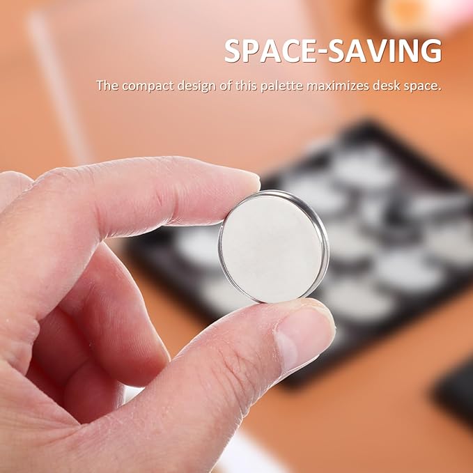 FRCOLOR Empty Eyeshadow Makeup Palette Magnetic Eyeshadow Palette Empty Cream Blush Palette Makeup Tray With 12pcs Round Metal Pans 1pcs Eyeshadow Brush