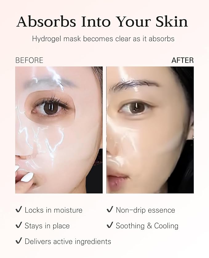 Nuborn Cell Hydrogel Collagen Mask | Advanced Stem Cell Face Mask for Dry Skin | 2% Niacinamide, Peptides, Collagen, and Hyaluronic Acid | Made in Korea, (4 masks) Pack of 1