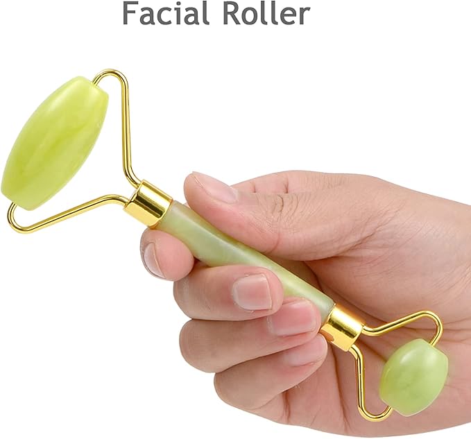 Bulex 100% Natural Jade Face Roller/Anti Aging Jade Stone Massager for Face & Eye Massage - Make Your Face Skin Smoother and Looks Younger