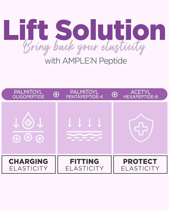 AMPLE:N Peptide Shot Ampoule - Anti-Aging Face Ampoule with Peptide Threads to Minimize Wrinkles and Improve Firmness - Peptide Serum to Lift Sagging Skin - Visibly Plump, 3.38 fl. oz.