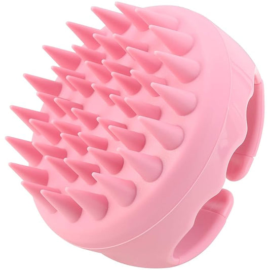 BTYMS Silicone Hair Scalp Shampoo Brush Scalp Massager Exfoliating Hair Cleaning Brush Head Scrubber for Shower - Pink