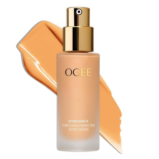 Ogee Complexion Perfecting Liquid Foundation - Lightweight Tinted Moisturizer For Face (Juniper 3.25W - Medium Light Tan, Bright-Golden Undertone) - with Vitamin C & Jojoba Oil - Certified Organic