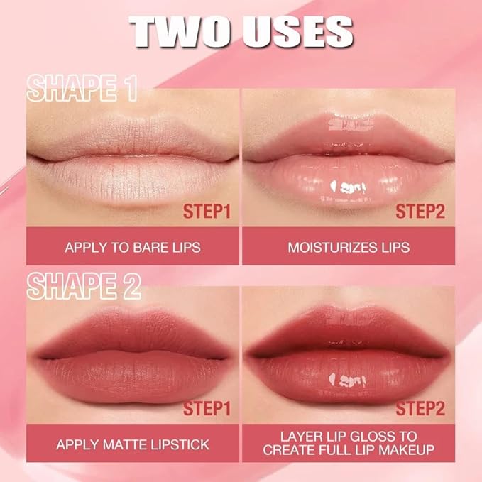 3 Colors Tinted Plumping Lip Oil Gloss Set, Plumping