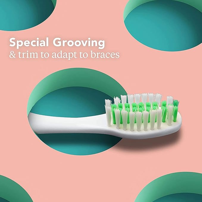 Platypus Orthodontic Toothbrush for Braces | Soft Bristle Braces Toothbrush for Adults & Kids | Angled Bristles for Better Access Around Brackets and Archwires, Comfort Silicone Grip | 1 Count