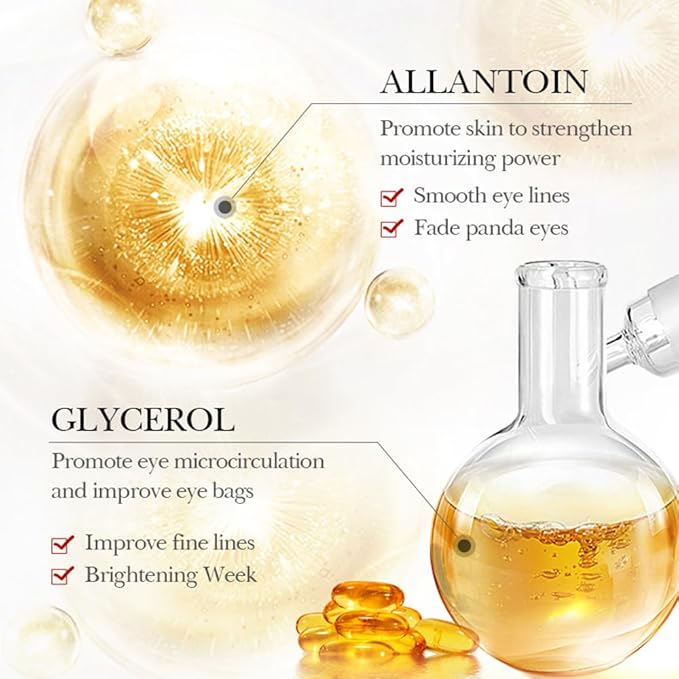 3D Crescent Design Under Eye Patches (5 Pairs) - Crystal Under Eye Mask with Eye Cream, Specifically for Canthus Wrinkles and Dryness Around the Eyes (Crystal)