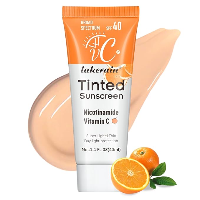 Tinted Sunscreen for Face with SPF 40 - UV Protection - Moisturizer & Lightweight Facial Sunscreen with Vitamin C and Vitamin E, for All Skin Type (40ml)