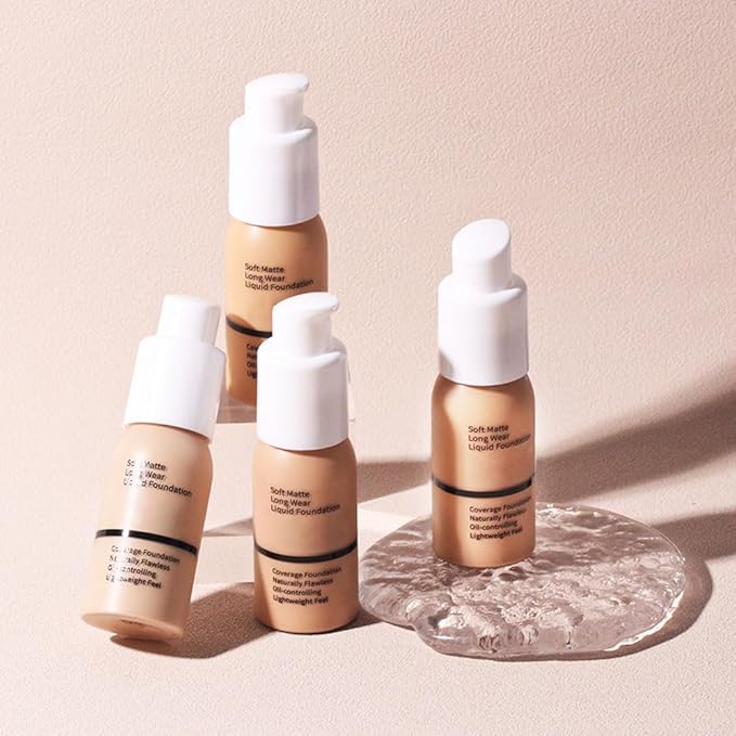 2Pcs Matte Liquid Full Coverage Foundation, Flawless Soft of 2)