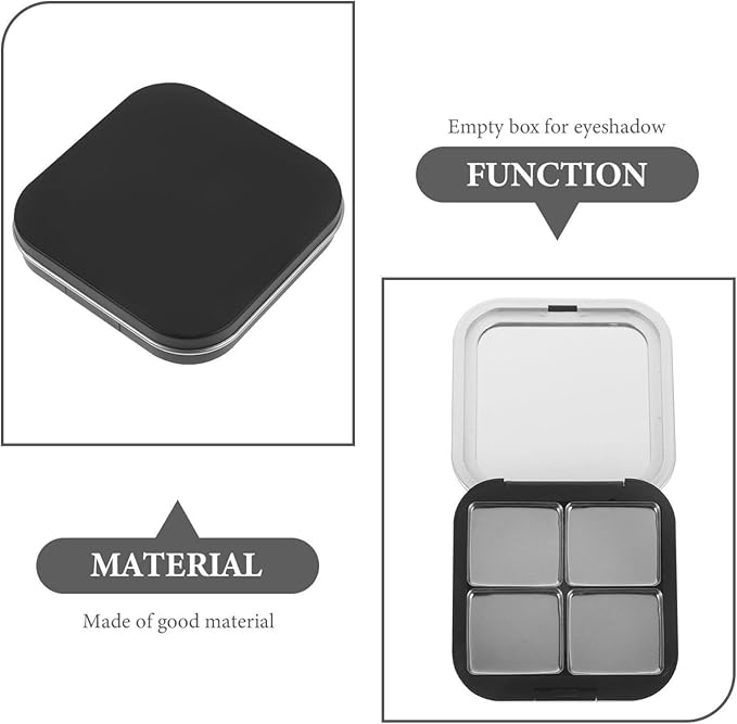 Beaupretty Empty Lipstick Palette Magnetic Eyeshadow Palette Makeup Foundation Blush Container with Mirror for Women Girls Black