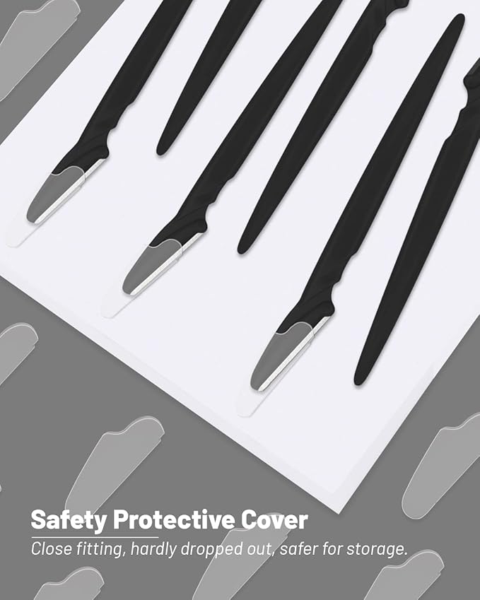 MoHern Dermaplaning Tool for Face, 30 Pcs Dermaplane Razor for Face, Multipurpose Face Razors for Women and Men, Black