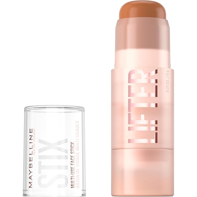 Maybelline Lifter Stix Multi-Use Face Stick - Contour, Bronzer, Concealer and Foundation Stick, All-In-One Creamy Face Makeup with Cranberry Seed Oil, 60, 1 Count