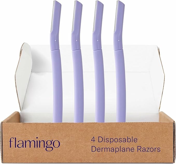 Flamingo Dermaplane Razor, Face Razors for Women, Disposable, 1 count, Pack of 4