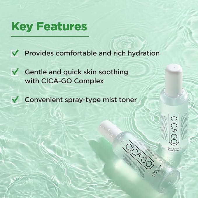 CICA Expert Mist Toner, Alcohol-Free Soothing Facial Mist for Sensitive Skin, Hydrating & Calming Korean Skin Care (5.07 fl.oz/150ml)