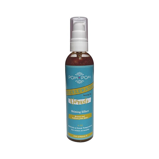 Tanning Oil Pompom - GOLDEN - 100% natural with vitamin E, Eco Friendly - 4 oz
