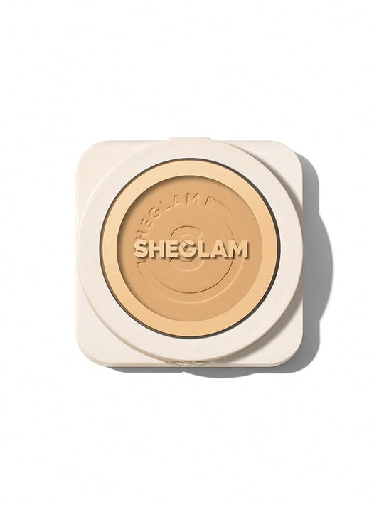 SHEGLAM SKin-Focus Full Coverage Powder Foundation Oil-Control Lightweight Face Pressed Powder Makeup-Butterscotch
