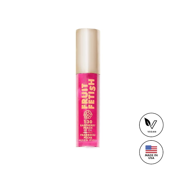 Milani Fruit Fetish Lip Oil with Vitamin E for Instant Hydration, Fruit Extract Infused Lip Treatment and Moisturizing Lip Gloss - Raspberry Peach
