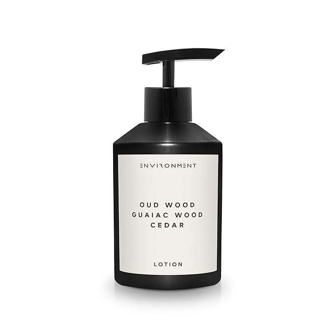 ENVIRONMENT Inspired by Designer TF Oud Wood Lotion, 300ml Luxury Scented Lotion (Oud Wood | Guaiac Wood | Cedar) Bathroom Luxury, Men & Women High-End Body Lotion, Hand Cream, Dry Skin Treatment