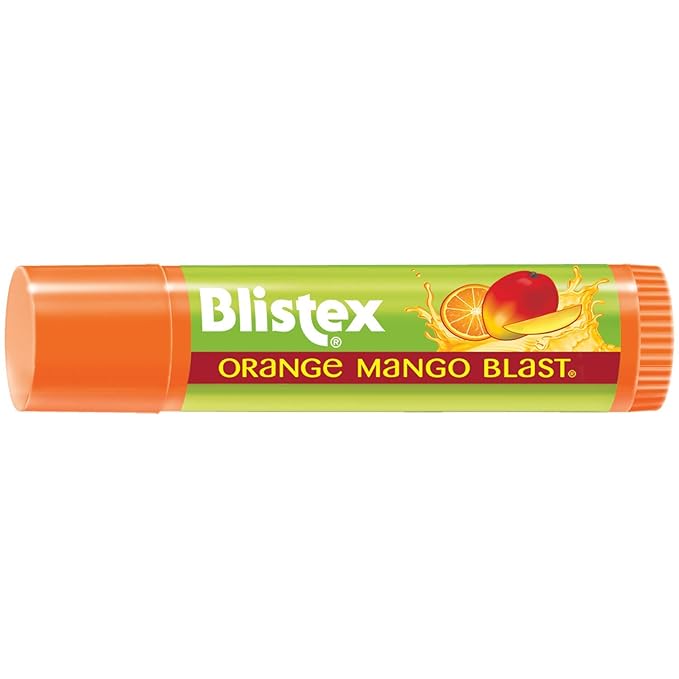 Blistex Orange Mango Blast Lip Balm, Vitamins C & E, Bulk Lip Balm, Super Smooth Moisturization, Refreshing Flavored Lip Hydration, 0.15 Ounce (Pack of 24)