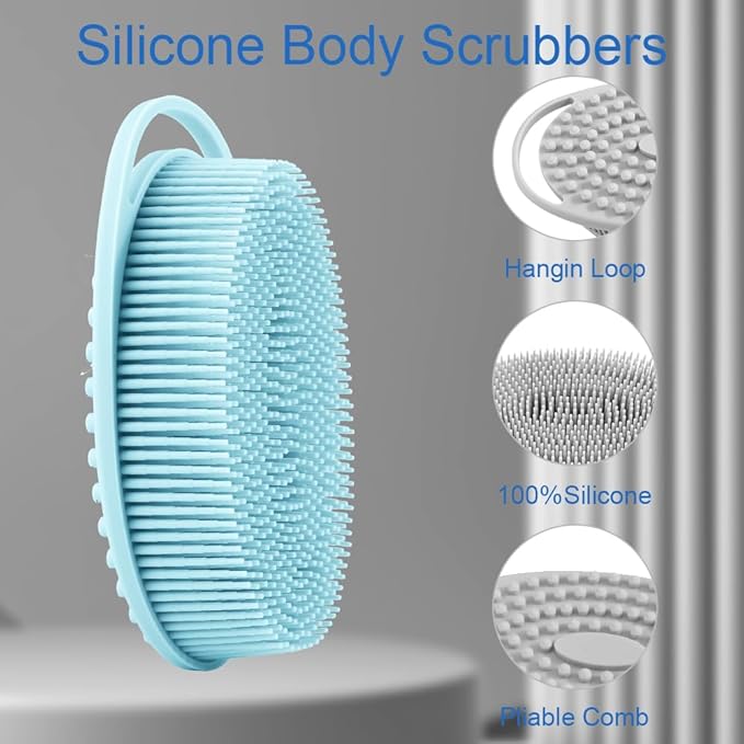 Silicone body scrubber, exfoliating silicone