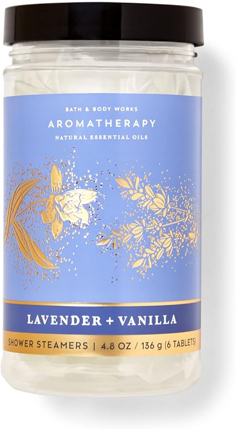 Bath & Body Works Shower Steamers 4.8 OZ / 136 G Bottle (6 Tablets) - Pick Your Scent (Lavender + Vanilla)