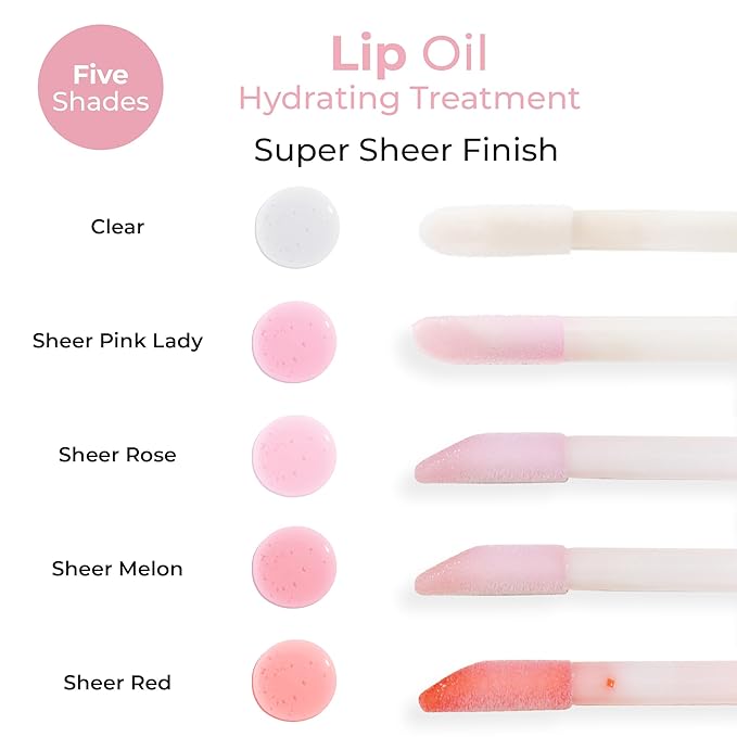 MCoBeauty Lip Oil Hydrating Treatment, Clear, Moisturizing Shine for Naturally Beautiful Lips, Vegan, Cruelty Free Cosmetics