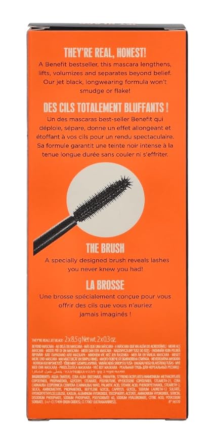Benefit Cosmetics They're Real Beyond Mascara Duo Set Black, 0.3 Ounce (Pack of 2)