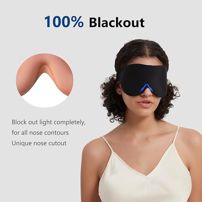 ALASKA BEAR 100% Blackout Sleep Mask for Women and Men, Vacuum-Sealed, Dusty Pink