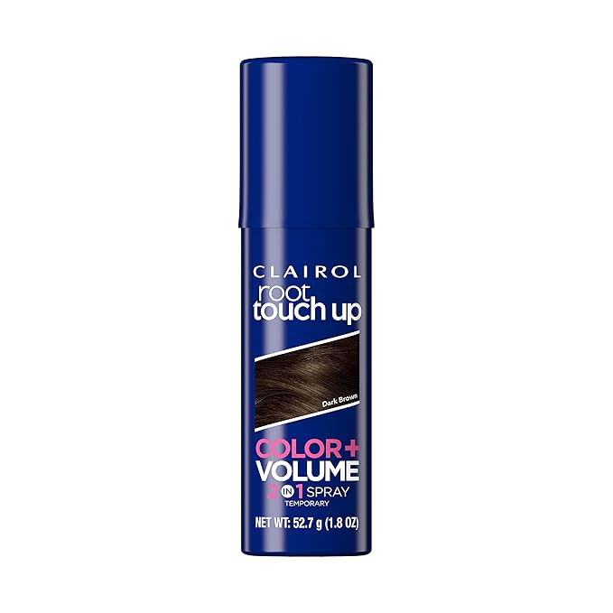 Clairol Root Touch-Up Color + Volume 2-in-1 Temporary Spray, Dark Brown Hair Color, Pack of 1