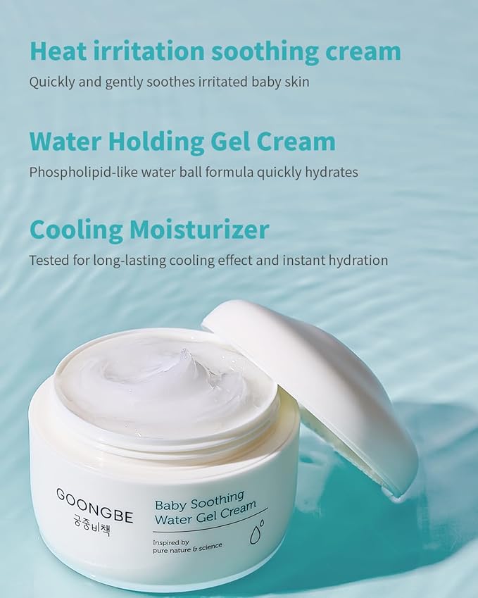 Sun Lotion SPF 40 & Baby Soothing Water Gel Cream - Zinc Oxide Mineral Sunscreen & Cooling Moisturizer - Korean Skincare for Babies Kids - Hypoallergenic Formula, 2.82oz & 3.38oz
