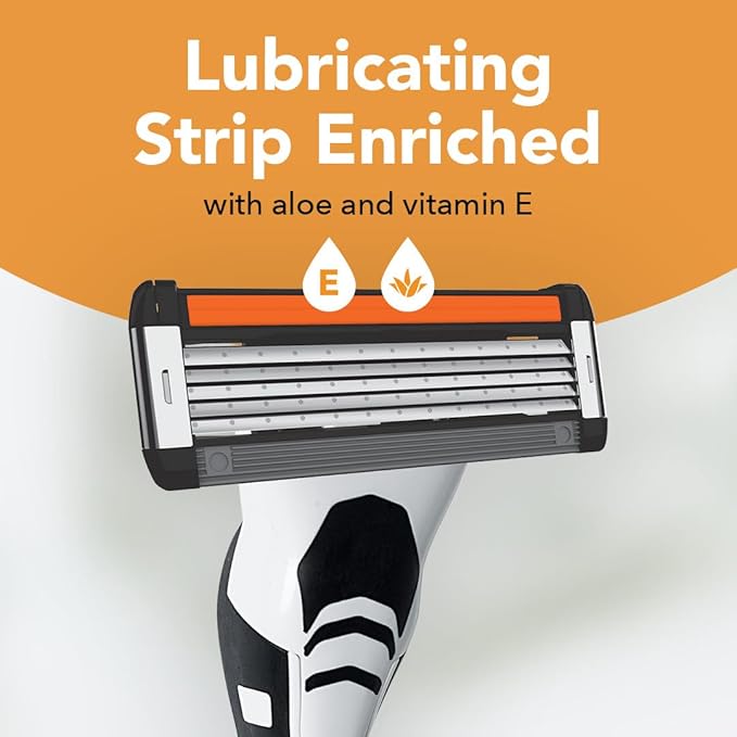 BIC Flex 5 Refillable Men's Razor, Father's Day Gift Set with 5 Blade Razors, 1 Handle and 7 Cartridges for Smooth Shaving