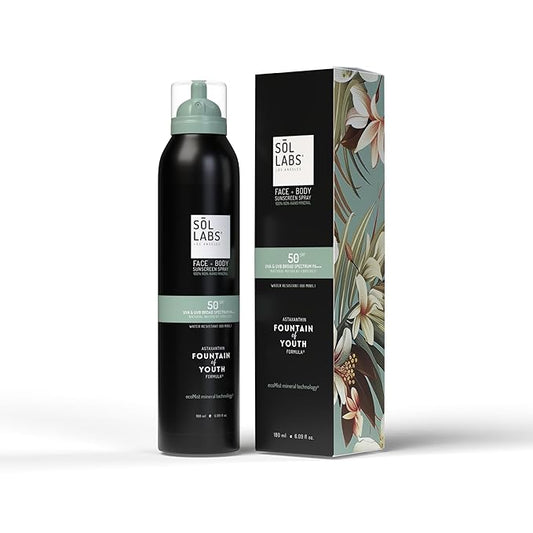 Natural Mineral SPF 50 Sheer Mist Spray Sunscreen, Non-Aerosol, Water Resistant Zinc Oxide Sun Protection, Reef Safe, Korean Lightweight Formula, No White Cast, Hydrating Soothing Botanicals