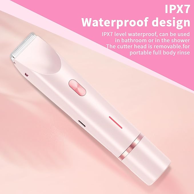 2025 New 2-in-1 Electric Shaver & Bikini Trimmer for Women - Painless Electric Razor for Face, Body & Intimate Areas, Cordless Wet/Dry Shaver with Dual Blades, Waterproof for Shower & Travel (Pink)
