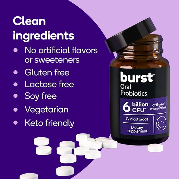 Burst Dental Probiotics (45 Count) | for Healthy Oral Cavity, Bad Breath, Immune System & Sinus Support | Promotes Upper Respiratory Health and Beneficial Bacteria | Blis K12 & M18