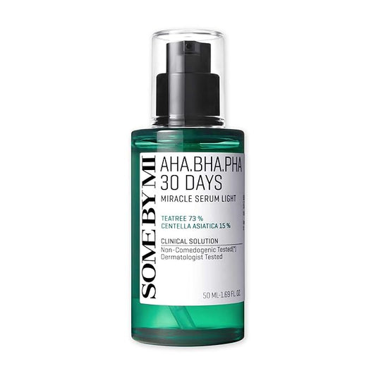 SOME BY MI AHA BHA PHA 30 Days Miracle Serum Light - 1.69oz, 50ml - Daliy Exfoliating Salicylic Acid Serum for Pore and Blackhead Care - Centella & Niacinamide for Skin Soothing - Korean Skin Care