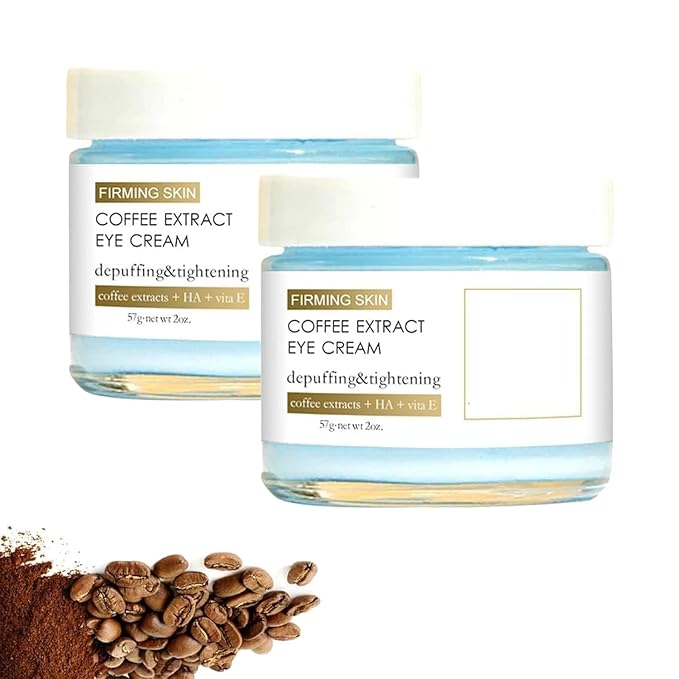 Caffeine Eye Cream, Caffeine Eye Cream, Caffeine Anti-Wrinkle Overnight Eye Cream, Firms and Reduces Eye Bags, Wrinkles, Dark Circles, and Fine Lines (2PCS)