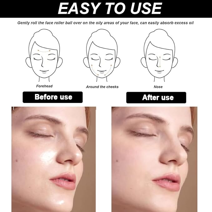 2Pcs Volcanic Face Roller Oil Control On The Go Oil-Absorbing Blotting Tool Natural Volcanic Roller Stone Ball (Black and White)