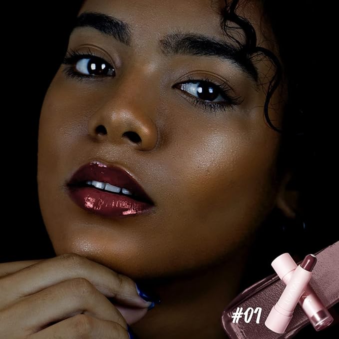 2PCS Tinted Lip Balm Chapstick with Color, Natural Semi - Gloss Finish, Hydrating/Coloring 2 in 1 Moisturizer Lip Stick for Girls & Women #01＋#04