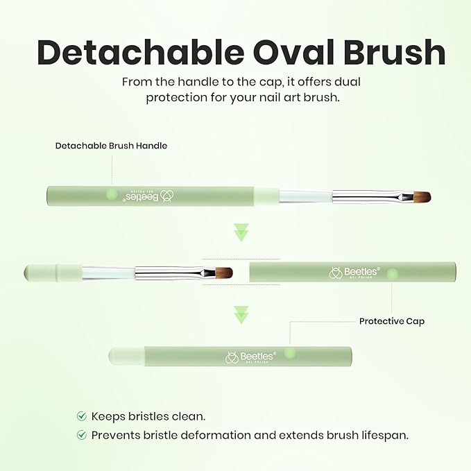 Beetles Nail Art Brushes, Clean Up Brush Gel Polish Nail Art Design Pen Painting Tools Fingernail Brush Nail Cleaning Brush Nail Art Liner Brush and Nail Dotting Pen Salon Diy at Home